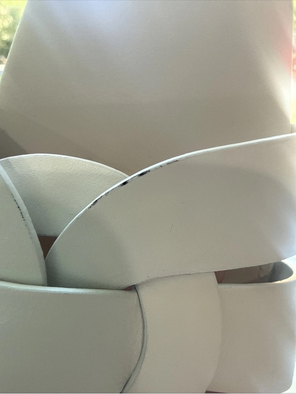 Saint Laurent YSL Tribute Sandal Flat Mules White Slides Smooth Leather 37.5 - Picture 4 of 11